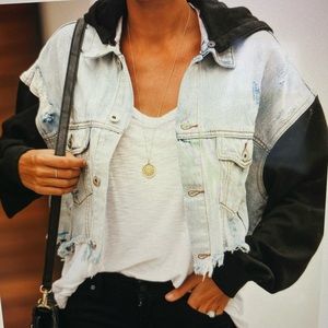 VICI Cropped Denim Contrast Jacket